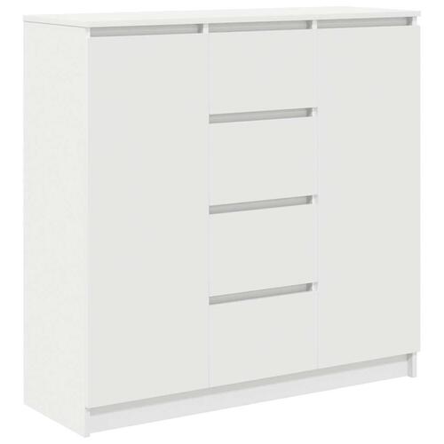 Skænk med skuffer 100,5x35x98,5 cm konstrueret træ hvid