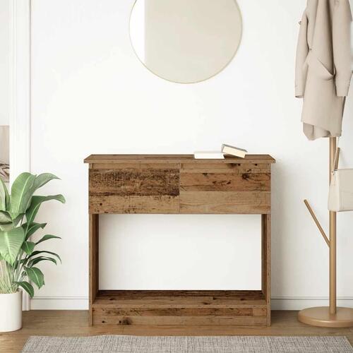 Konsolbord med skuffer 85,5x38,5x74,5 cm gammelt træ-look