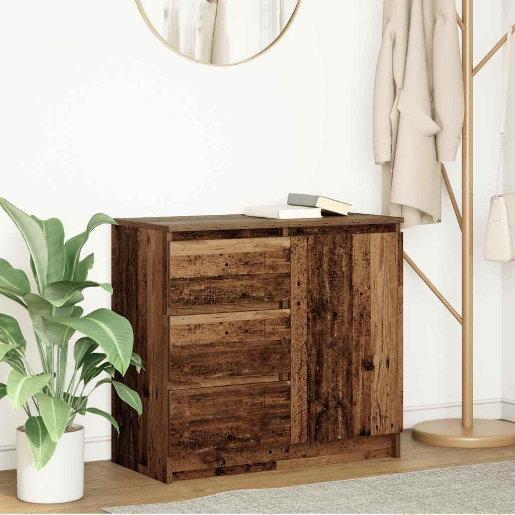 Skænk Med Skuffe 71X35X65 Cm Konstrueret Træ Kunsteg - Gammelt træ