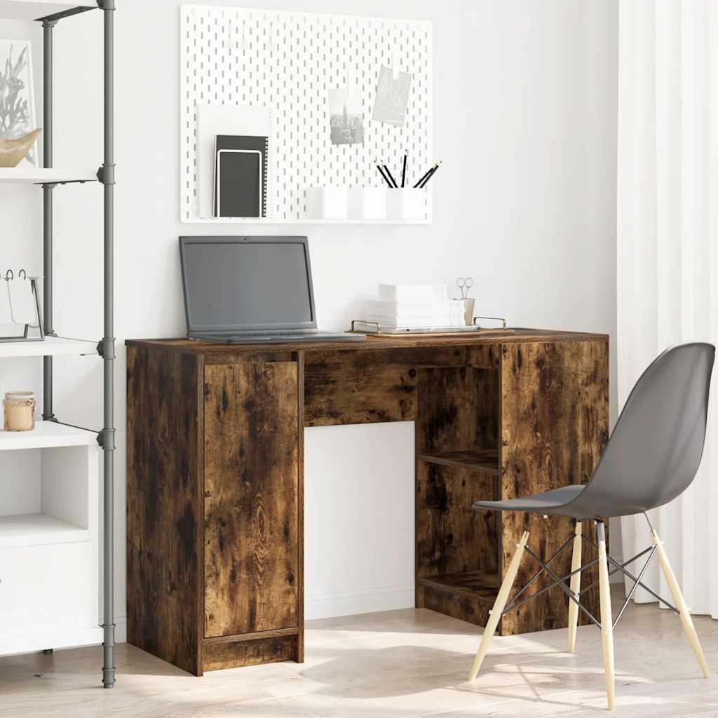 Skrivebord 120 × 42 × 76 cm i konstrueret træ - røget egetræsfarve