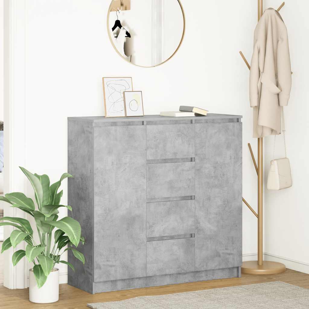Skænk Med Skuffer 100,5X35X98,5Cm Konstrueret Træ - Betongrå