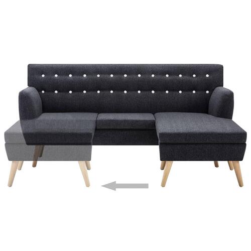 Chaiselong sofa 171,5x138x81,5 cm stofbetræk mørkegrå