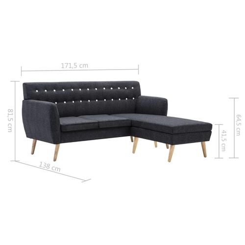 Chaiselong sofa 171,5x138x81,5 cm stofbetræk mørkegrå