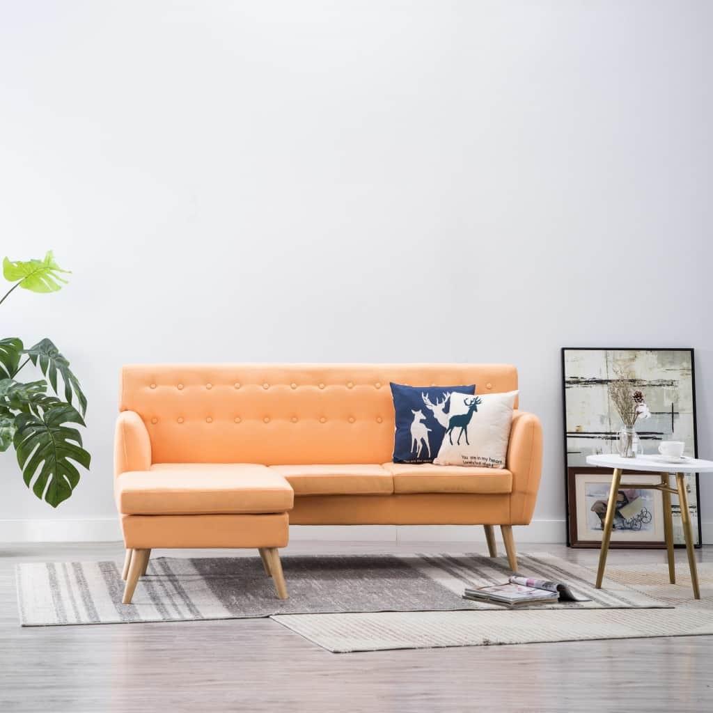Chaiselong sofa i stofbeklædning 171,5 x 138 x 81,5 cm orange