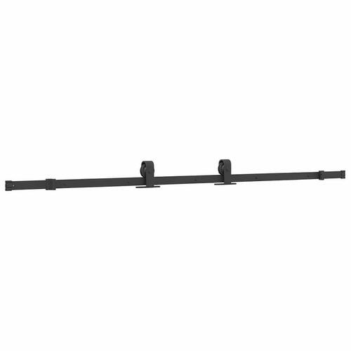 Skydedør med hardwaresæt 90x205 cm ESG glas sort
