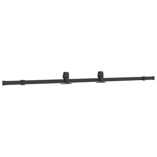 Skydedør med hardwaresæt 90x205 cm ESG glas sort