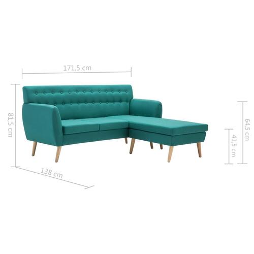 Chaiselong sofa 171,5x138x81,5 cm stofbetræk grøn