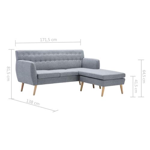 Chaiselong sofa 171,5x138x81,5 cm stofbetræk lysegrå