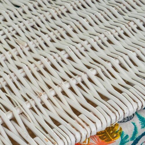 Set med kurve Hvid flet 47 x 35 x 55 cm