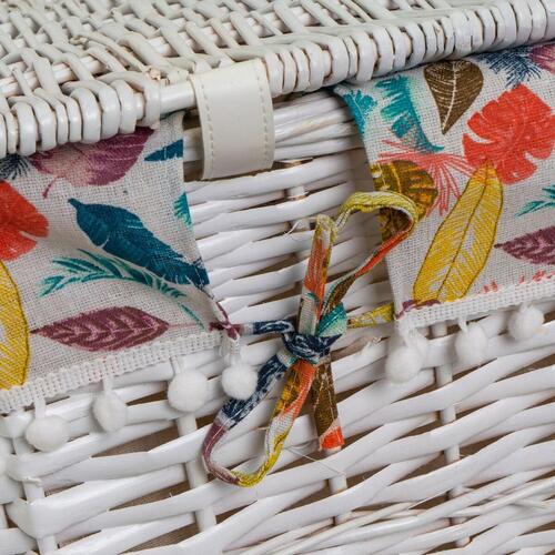 Set med kurve Hvid flet 47 x 35 x 55 cm