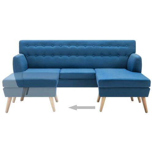 Chaiselong sofa 171,5x138x81,5 cm stofbetræk blå