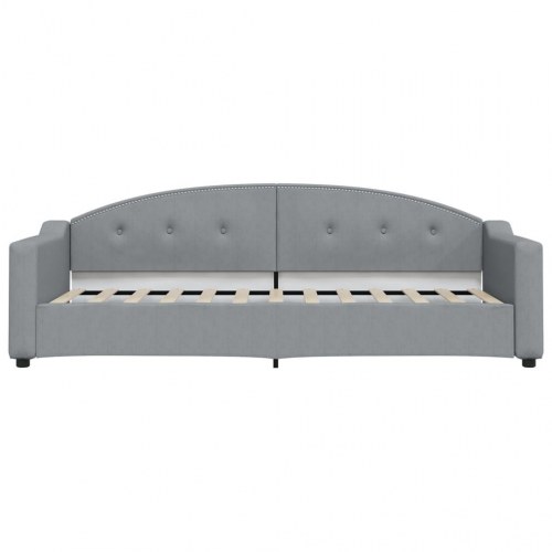 Daybed med udtræk 90 x 190 cm stof - lysegrå