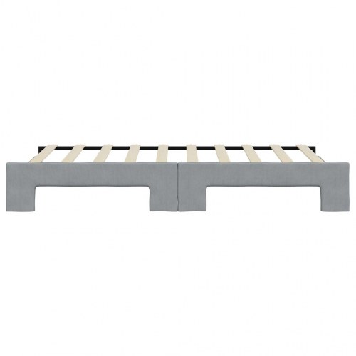 Daybed med udtræk 90 x 190 cm stof - lysegrå