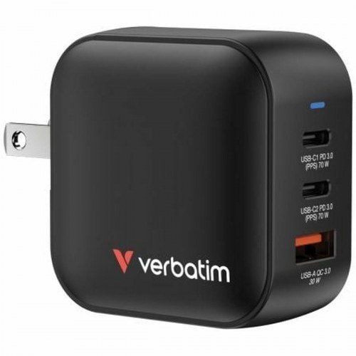 Vægoplader Verbatim 32229 USB-C/USB, 3 porte, sort