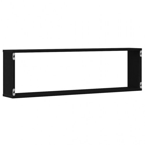 Væghylder 2 stk. - 100 × 15 × 30 cm i konstrueret træ, sort eg