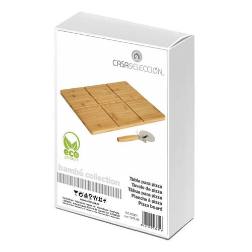 Pizza Skærer Natur Bambus 40 x 30 x 1,5 cm