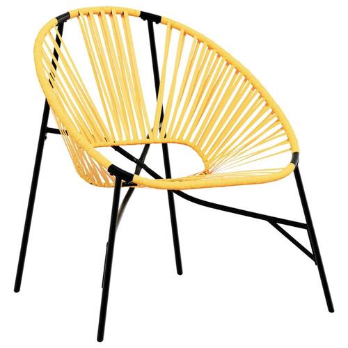 Haveæg stol polyrattan sort og gul