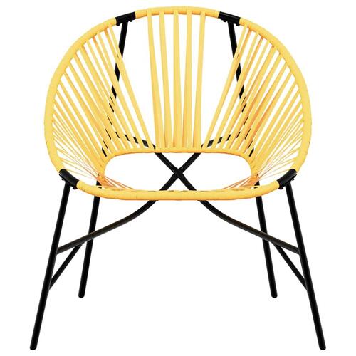 Haveæg stol polyrattan sort og gul