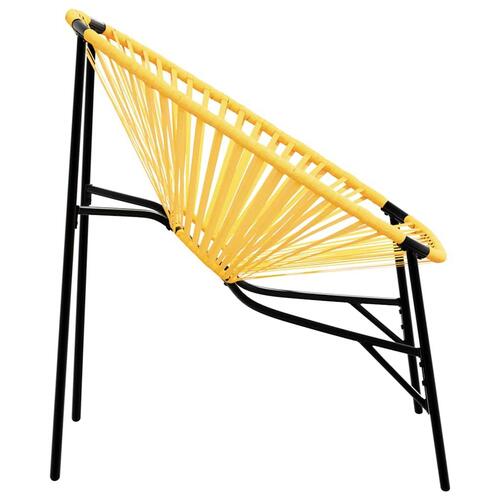 Haveæg stol polyrattan sort og gul
