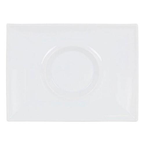Flad Plade Inde Gourmet Porcelæn Hvid 29,5 x 22 x 3 cm