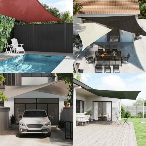 Solsejl 4x4x5,8 m 160 g/m² trekantet HDPE blå