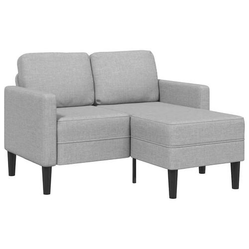 2-personers sofa med chaiselong L-formet 125 cm stof skygrå