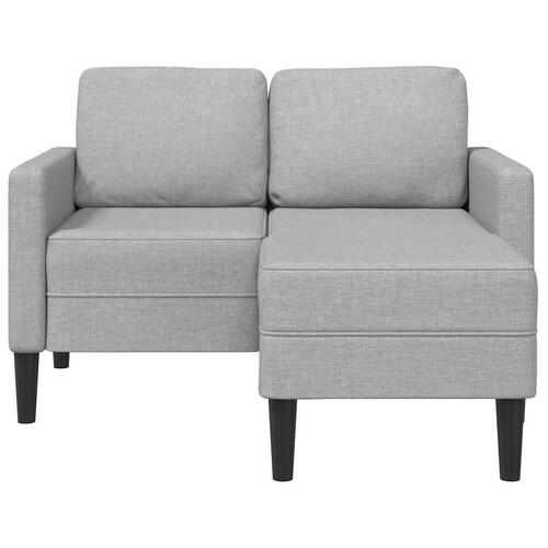 2-personers sofa med chaiselong L-formet 125 cm stof skygrå