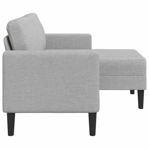 2-personers sofa med chaiselong L-formet 125 cm stof skygrå
