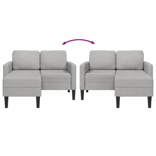 2-personers sofa med chaiselong L-formet 125 cm stof skygrå