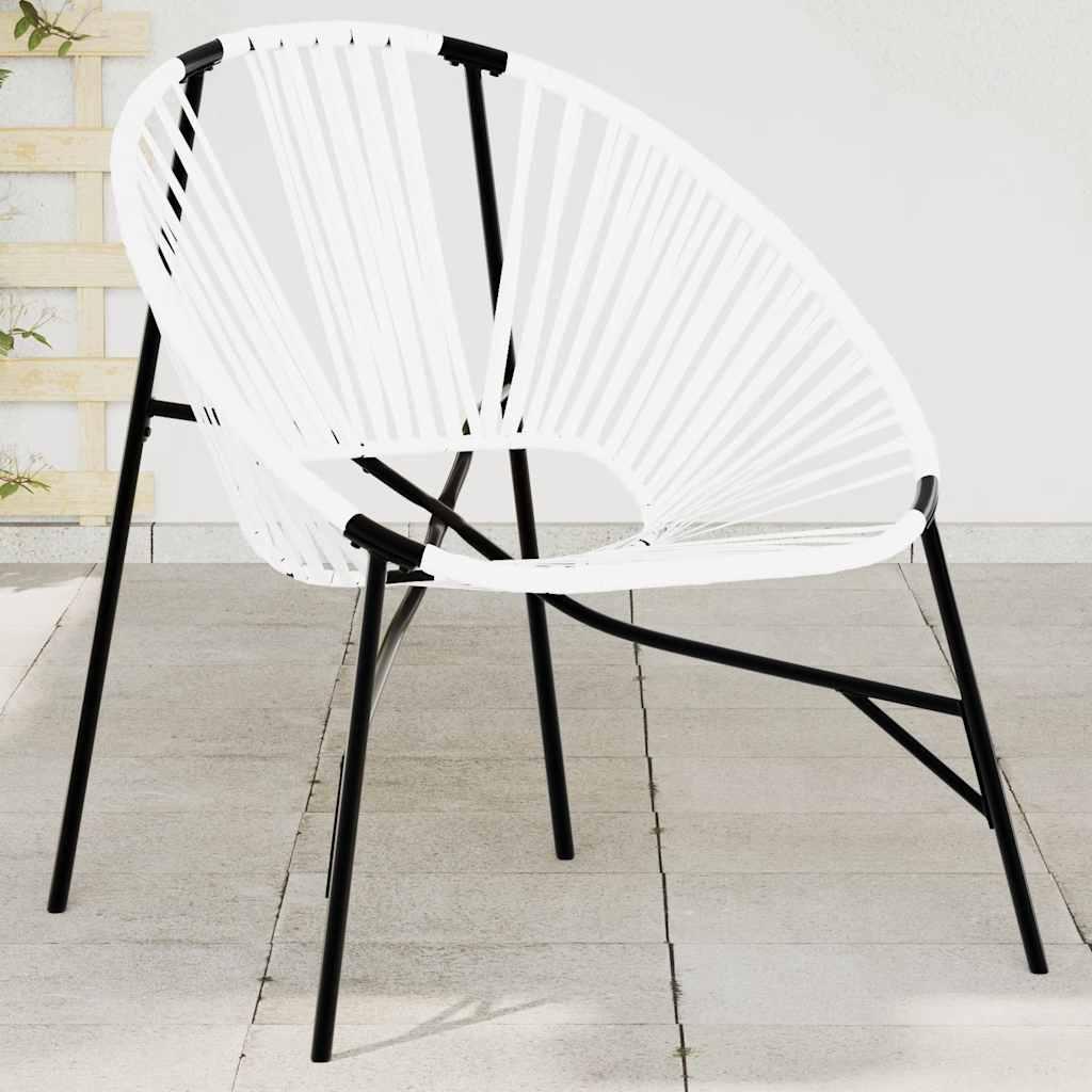 Haveæg Stol Polyrattan - Sort og hvid