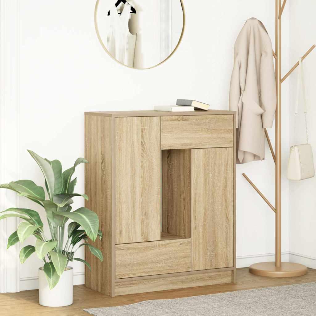 Skænk Med Skuffer Og Låger 73X31X90 Cm - Sonoma-eg