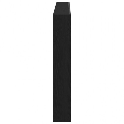 Sengegavl med opbevaring og LED-lys 160 x 17 x 102 cm - sort eg
