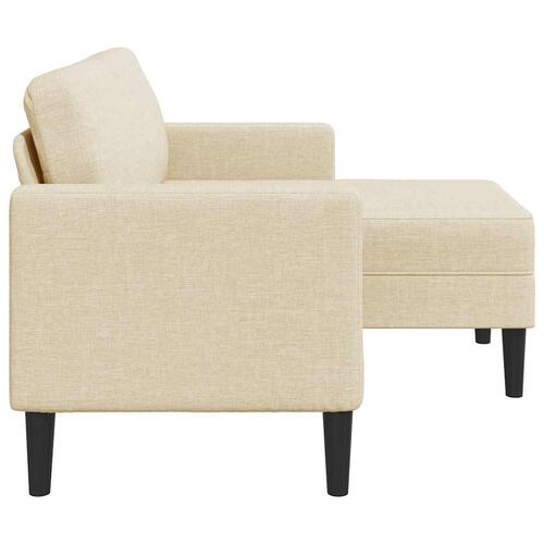 2-personers sofa med chaiselong L-formet 125cm stof cremefarvet