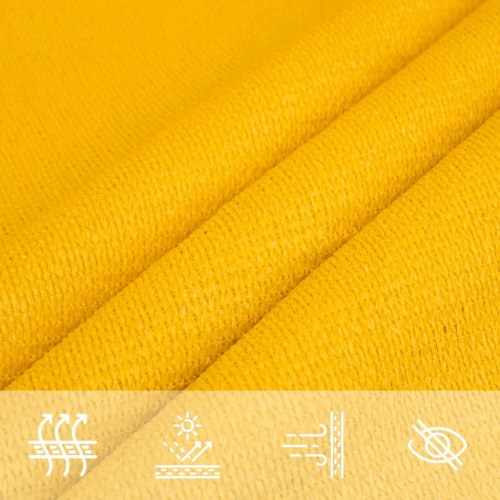 Solsejl 6×7 m rektangulær - HDPE 160 g/m², gul