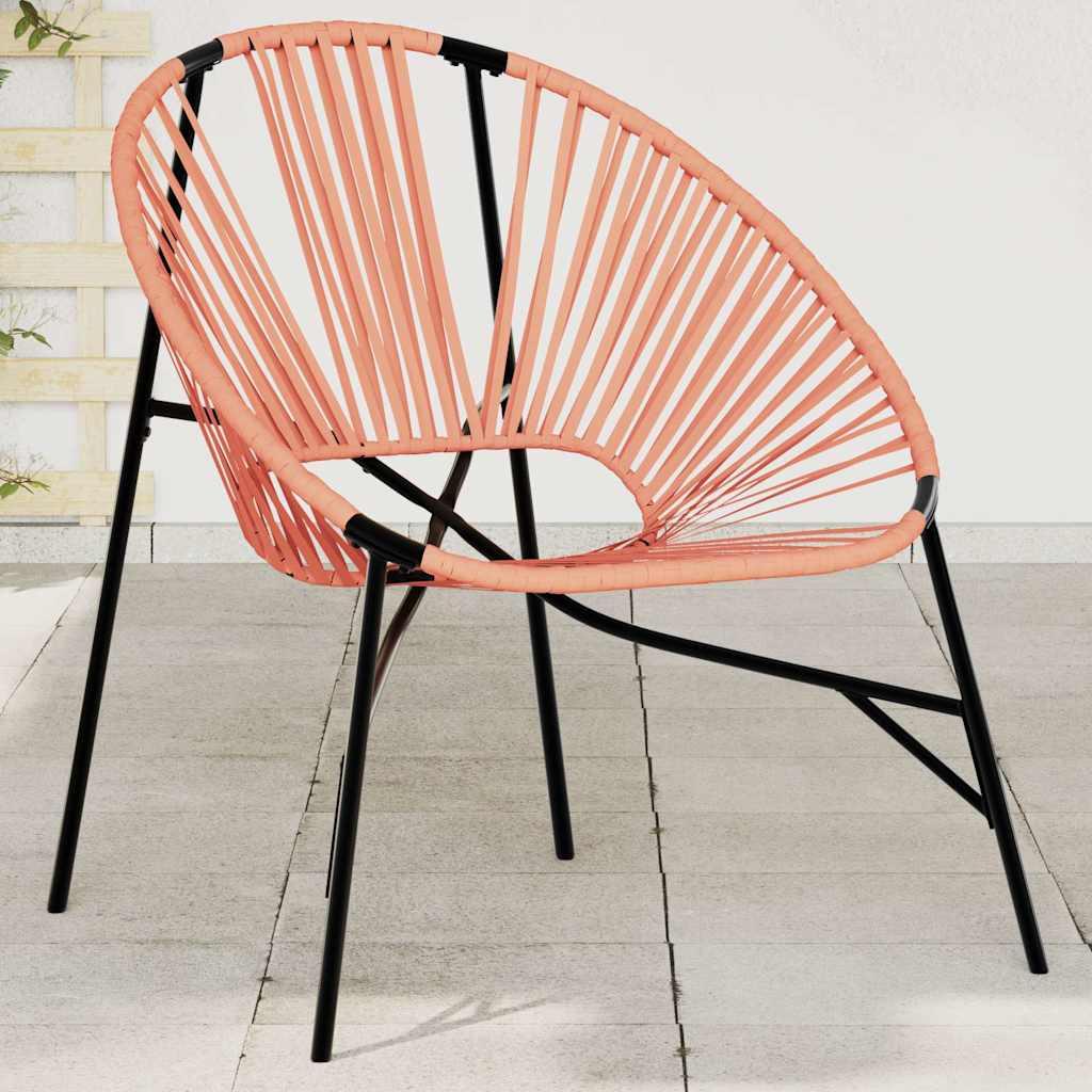 Haveæg Stol Polyrattan - Sort og orange