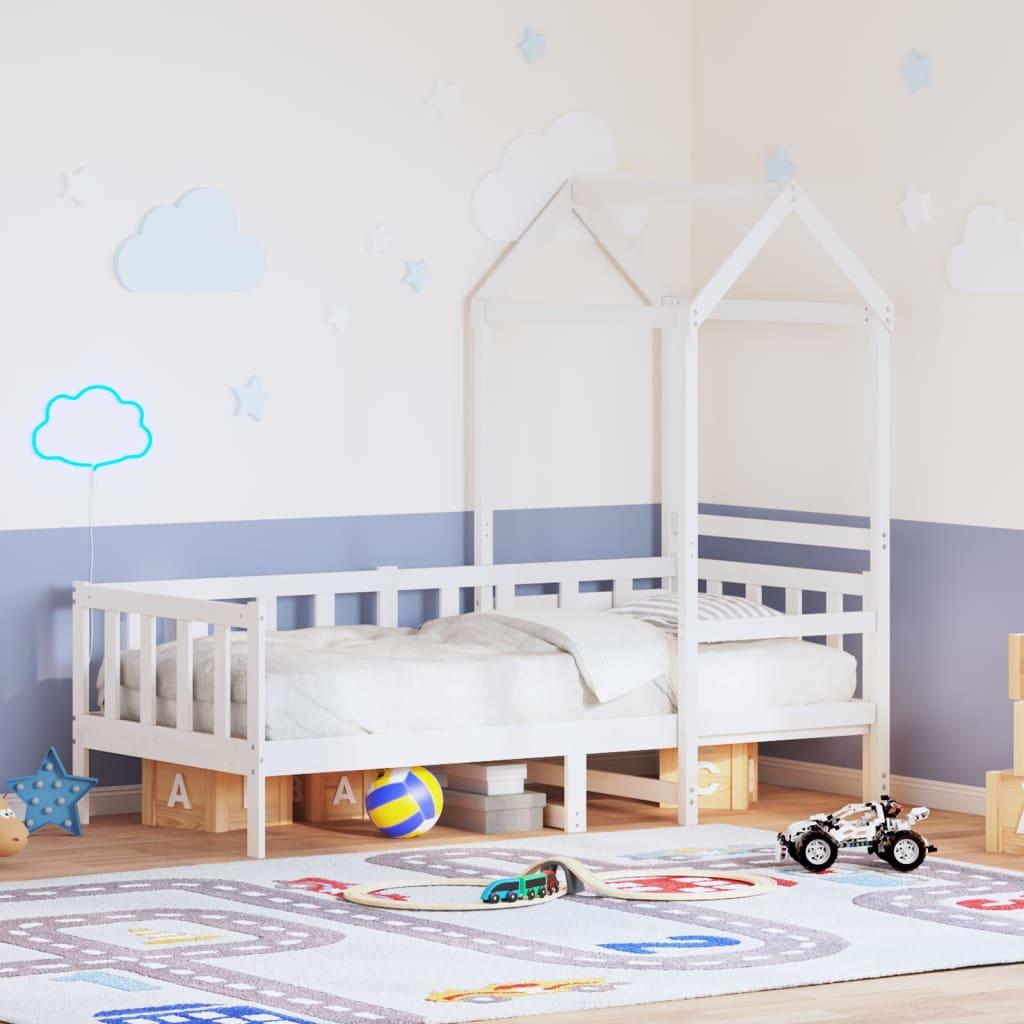 Daybed Med Tag Massivt Fyrretræ - Hvid / 80 x 200 cm
