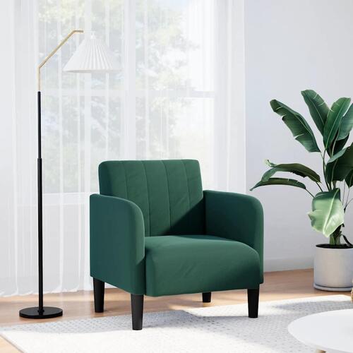 Sofastol med armlæn 54 cm fløjl mørkegrøn