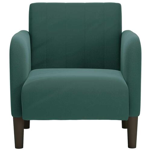 Sofastol med armlæn 54 cm fløjl mørkegrøn