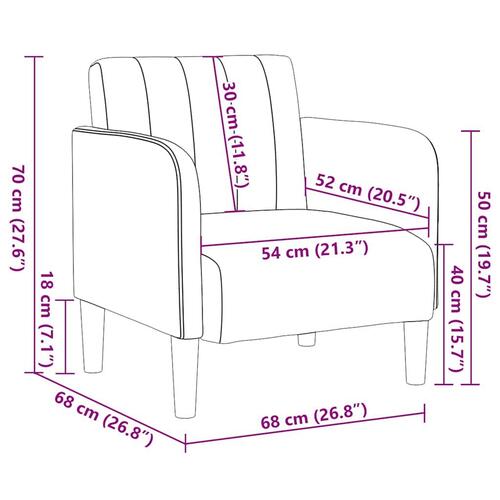 Sofastol med armlæn 54 cm fløjl mørkegrøn