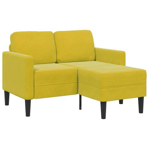 2-personers sofa med chaiselong L-formet 125 cm fløjl gul