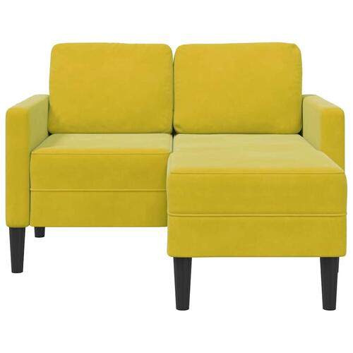 2-personers sofa med chaiselong L-formet 125 cm fløjl gul