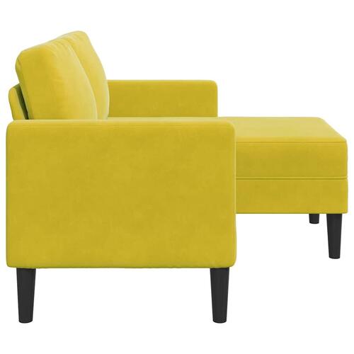 2-personers sofa med chaiselong L-formet 125 cm fløjl gul