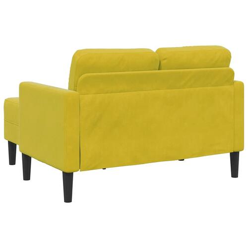 2-personers sofa med chaiselong L-formet 125 cm fløjl gul