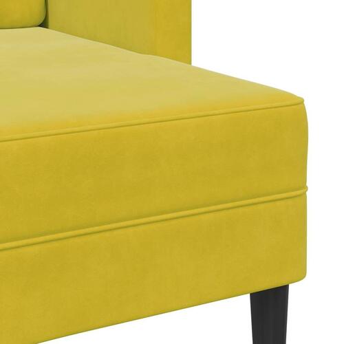 2-personers sofa med chaiselong L-formet 125 cm fløjl gul