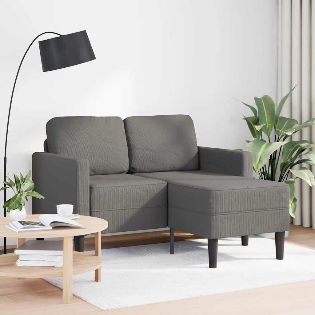 2 Personers Sofa Med Chaiselong L Formet 125 Cm Linned Lysegrå