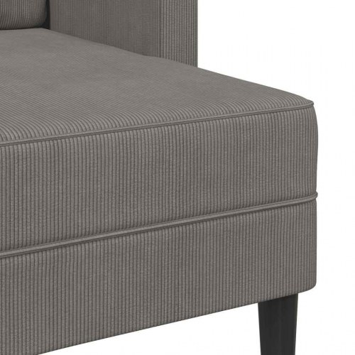 2-personers sofa med chaiselong L-formet 125 cm linned lysegrå