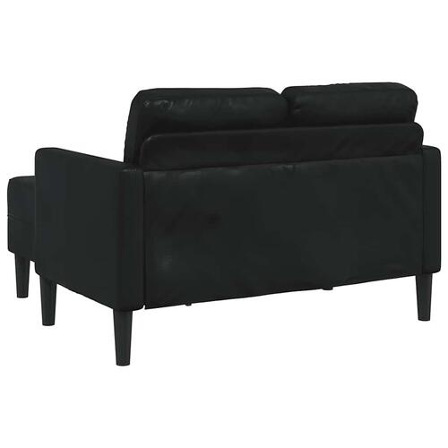 2-personers sofa med chaiselong L-formet 125 cm kunstlæder sort