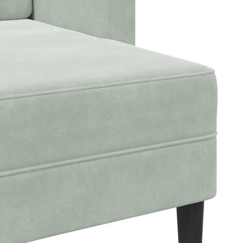 2-personers sofa med chaiselong L-formet 125 cm fløjl lysegrå