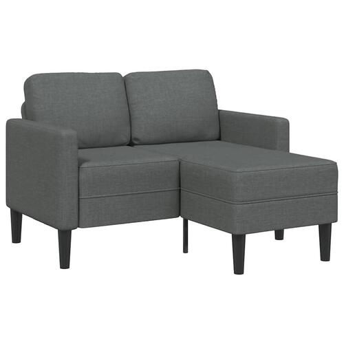 2-personers sofa med chaiselong L-formet 125 cm stof mørkegrå