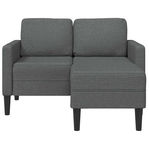 2-personers sofa med chaiselong L-formet 125 cm stof mørkegrå